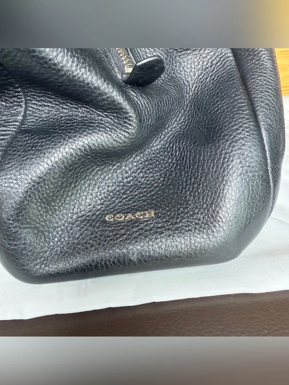 Coach Madison Phoebe pebbled leather shoulder bag in black